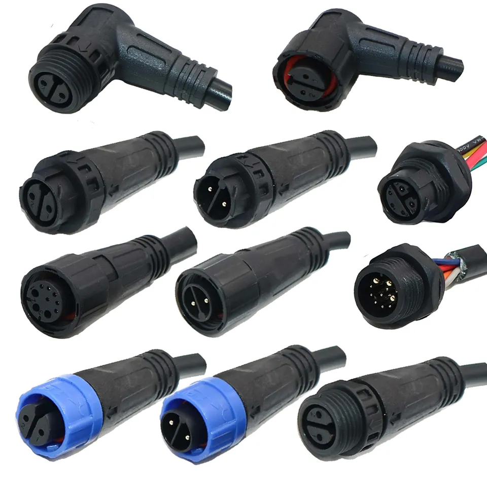 M16 2pin 3pin 5pin 6pin Waterproof Power Wire Connector 3P 5P IP68 Plastic Waterproof Cable Connectors For Led Lighting