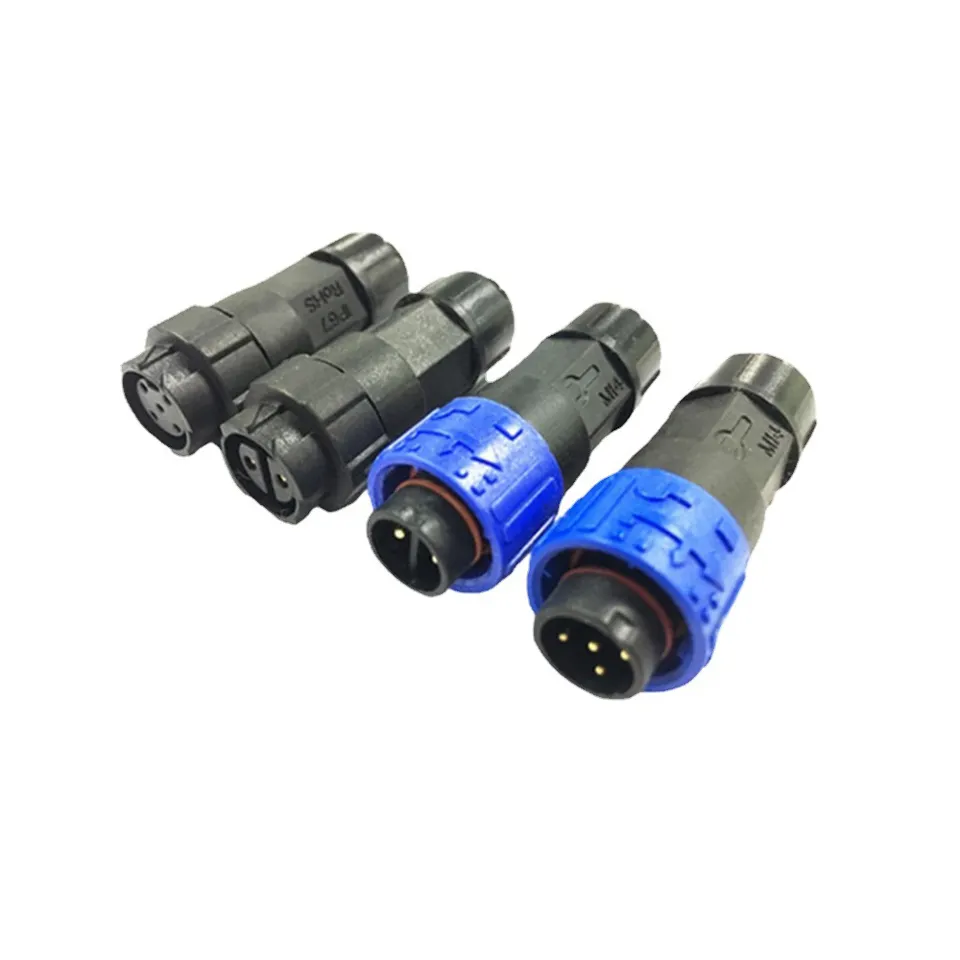 IP68 M16 Waterproof Connectors Straight Type 2 Pin 2 Core Male to Female Plug Wire LED Connector