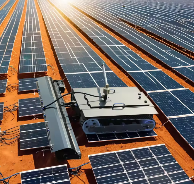 Cleaning Robot Intelligent Photovoltaic Panel Cleaning Robot Remote Control Tracked Solar Panel Machine