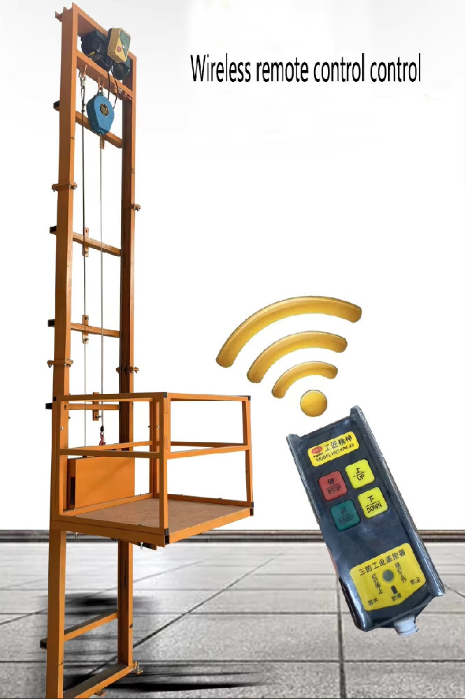 Zelv LF09-1 Steel Rope Type Electric Material Cargo Lift 500- 1000kgs Capacity, Remote Control & Easy Assembly Construction Lift